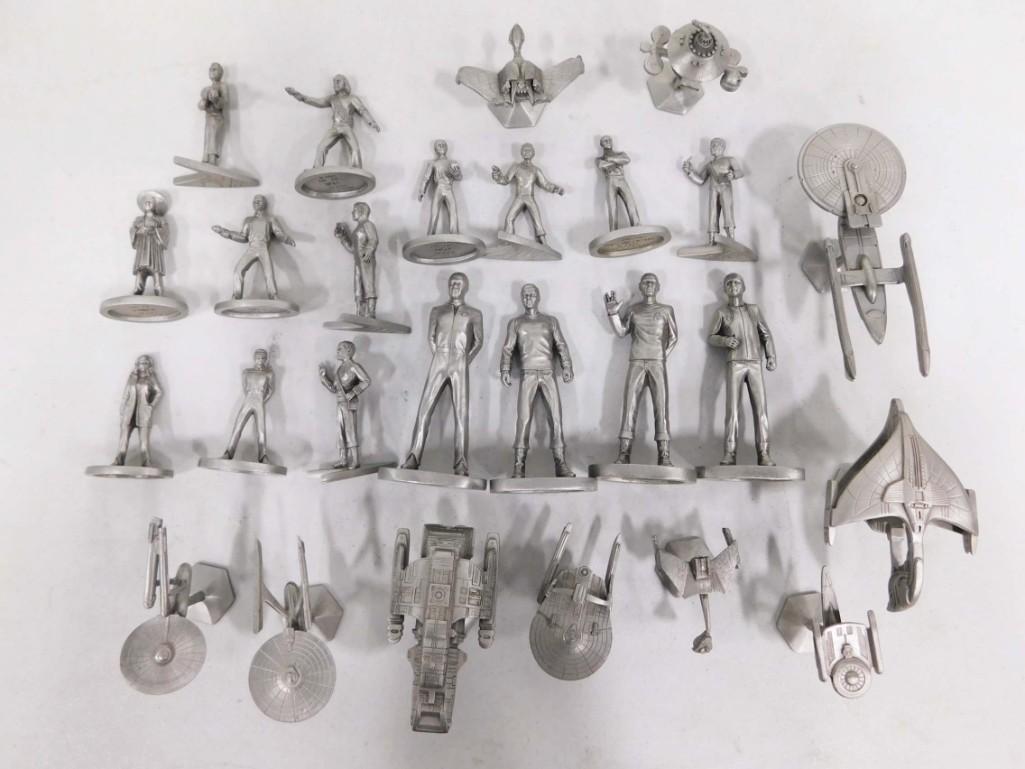 Star Trek Pewter Figures Lot incl Classic Star Trek Rawcliffe Pewter Figures, The Next Generation (1 of 8)