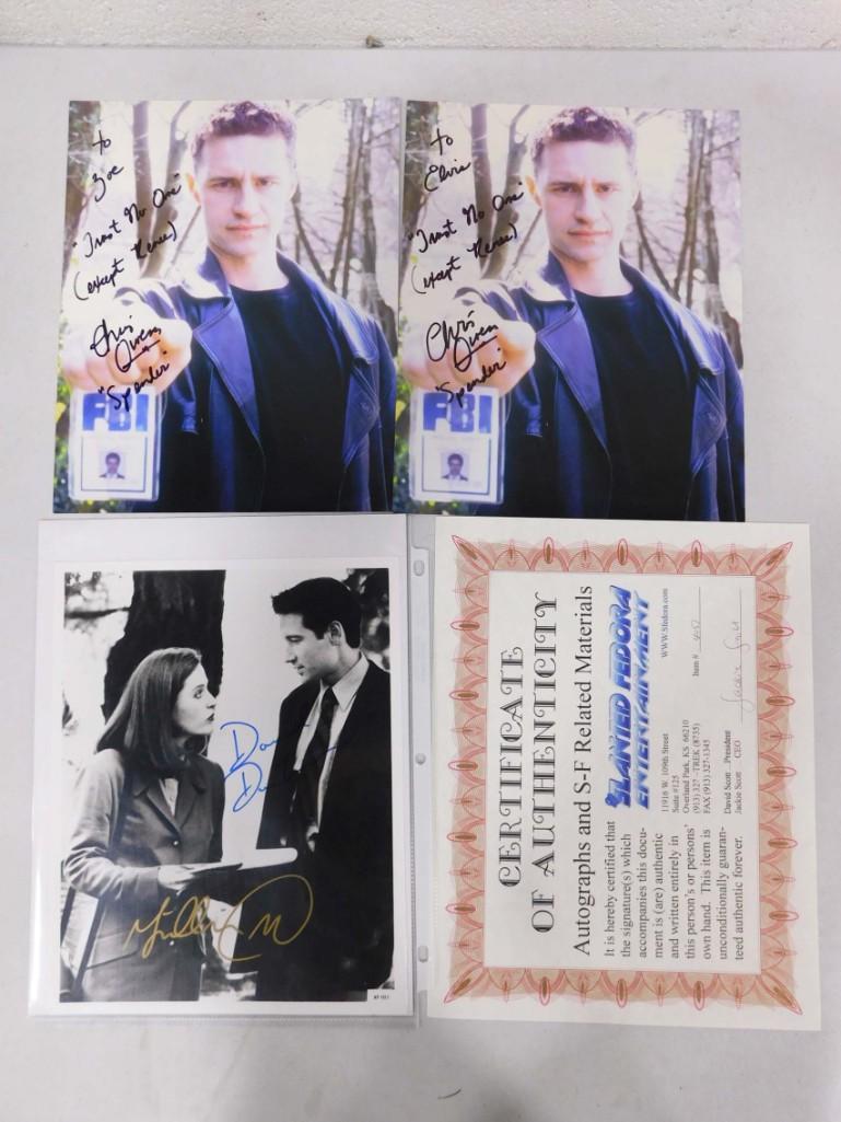Autographed X-Files Photos incl David Duchovny, Gillian Anderson, Chris Owens: Autographed X-Files Photos incl David Duchovny, Gillian Anderson, Chris Owens with COAs
