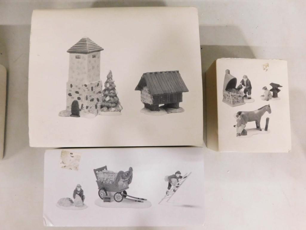 Dept 56 Accessories incl Silo and Hay Shed, Thatchers, Blacksmith: Department 56 Accessories incl Silo and Hay Shed, Thatchers, Blacksmith The Heritage Village Collection