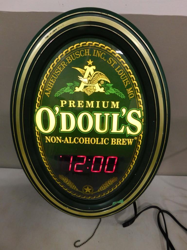 O'Doul's Lighted Bar Clock Sign (1 of 5)
