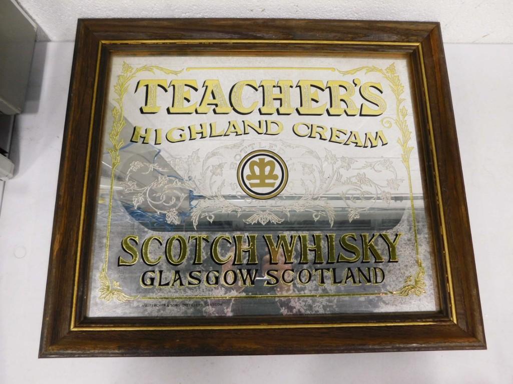 Teacher's Highland Cream Scotch Whisky Bar Mirror Framed (1 of 3)
