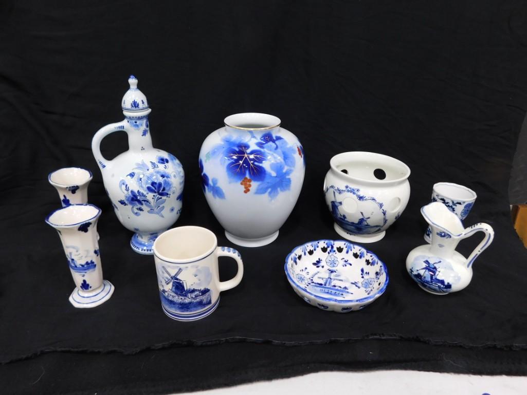 Blue and White Ceramic incl Delft Pottery Lot (1 of 7)