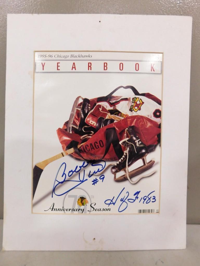 Bobby Hull Signed 1995-96 Chicago Blackhawks Yearbook NO COA (1 of 4)