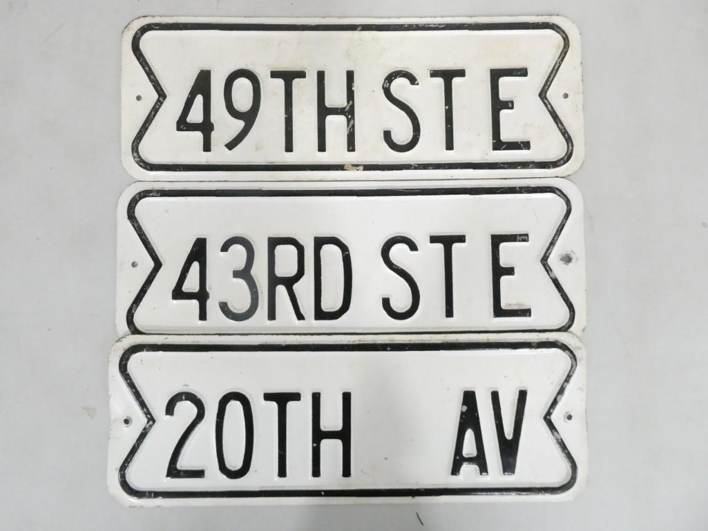 3 Metal Street Signs (1 of 2)