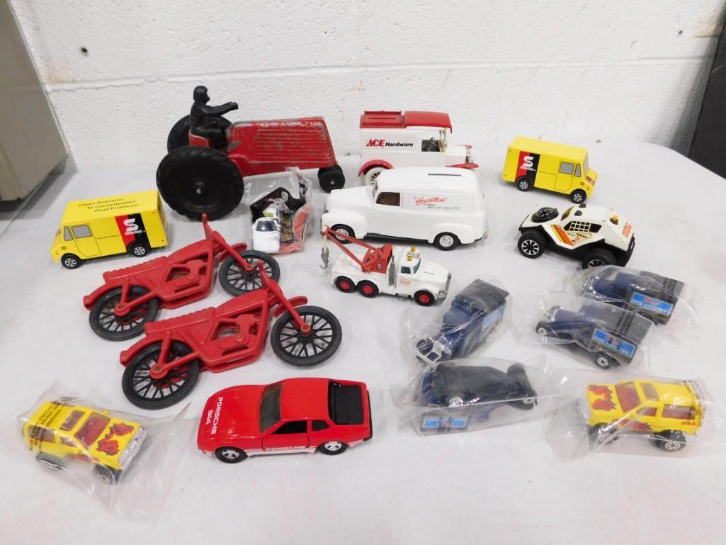 Toy Lot incl Vintage Slik Toy Red Farm Tractor, Lesney Matchbox King Size Wreck Truck, (1 of 8)