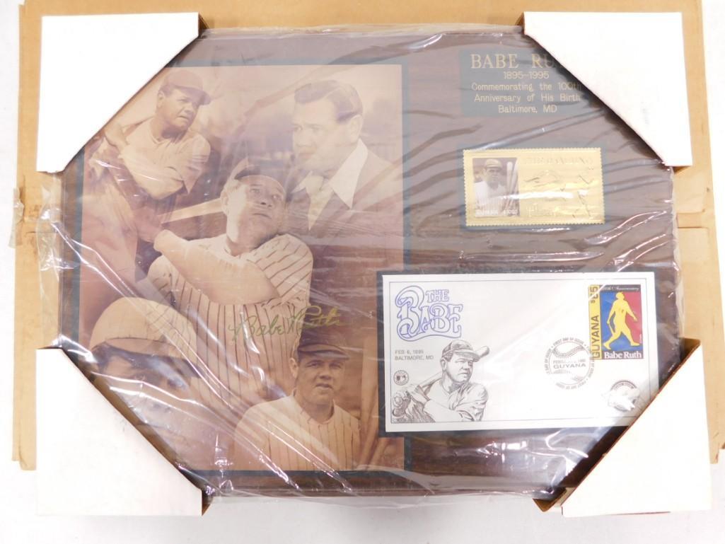 Babe Ruth Commemorative Plague: Babe Ruth Commemorative Plague . 1995 Commemorating the 100th anniversary of his birth. Still wrapped in plastic with the cardboard on the corners.
