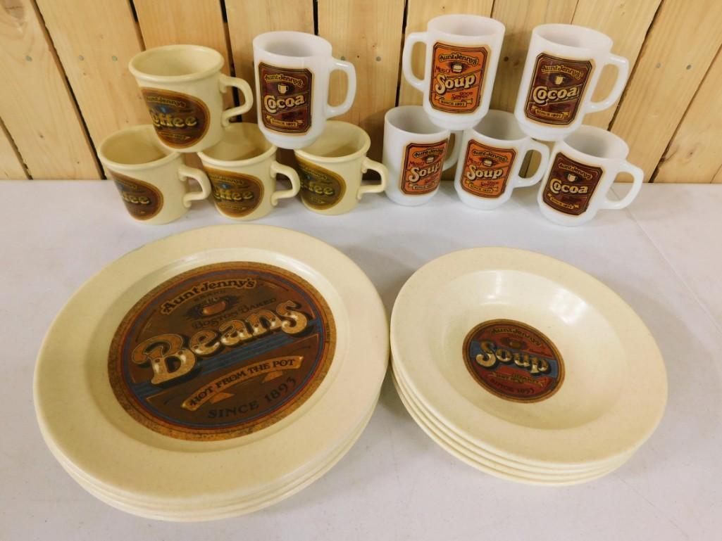 Lot of Dishes incl Mugs, Plates, Bowls: Lot of Dishes incl Mugs, Plates, Bowls . These are different brands, but have a similar look.