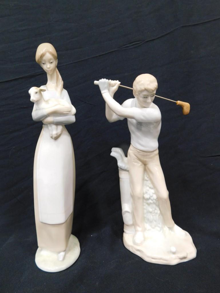 2 Figurines incl Ardalt Golfer and Lladro Girl with Lamb (1 of 5)