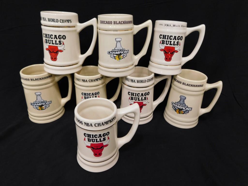 Chicago Bulls 1996 NBA Champions Mugs and Chicago Blackhawks Stanley Cup Champions Mugs (1 of 4)
