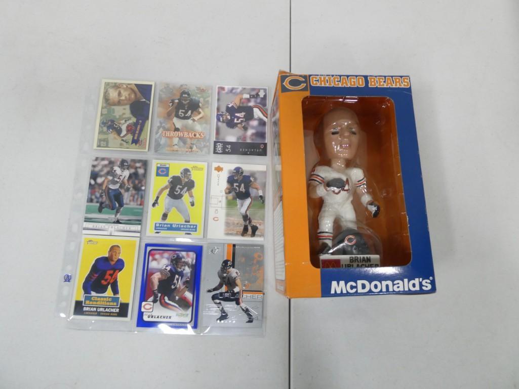 Brian Urlacher Lot including 9 cards and new in package McDonald's Bobble Head: Brian Urlacher Lot including 9 cards and new in package McDonald's Bobble Head