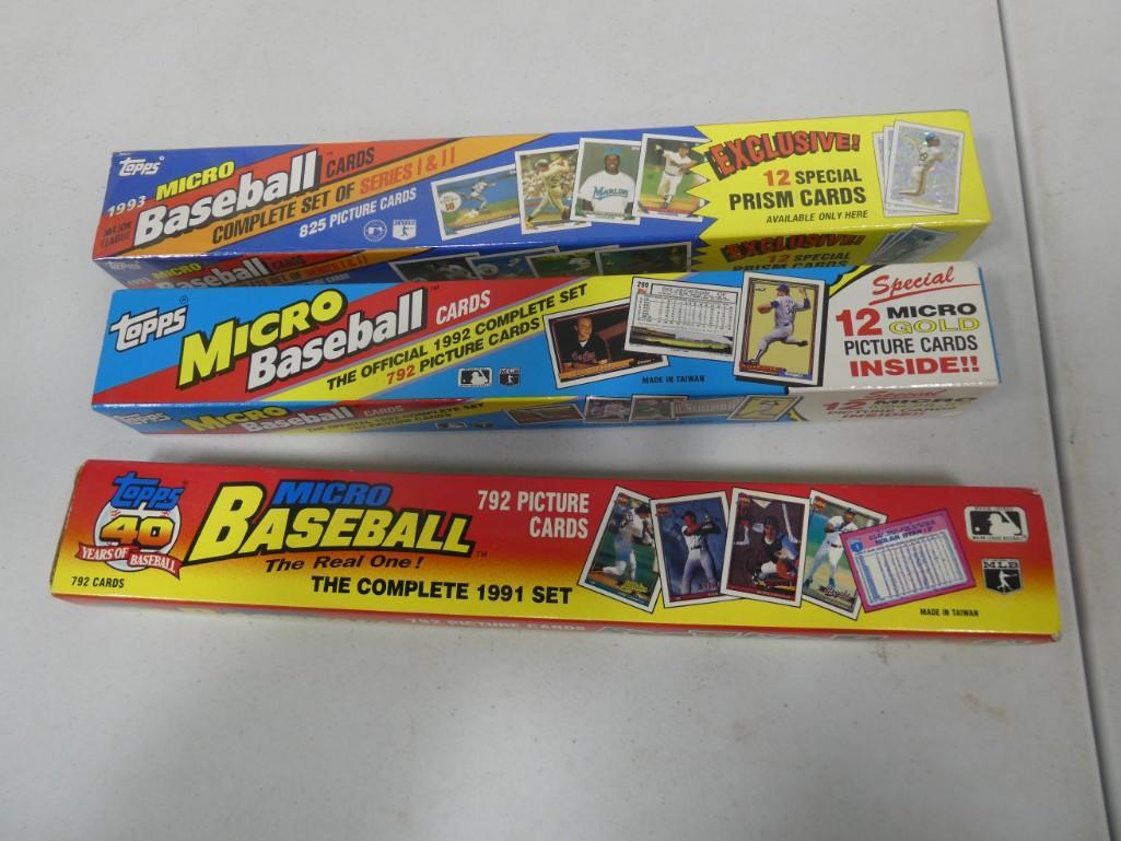 Topps Micro Baseball Cards 3 complete sets - 1991 1992 1993 (1 of 2)