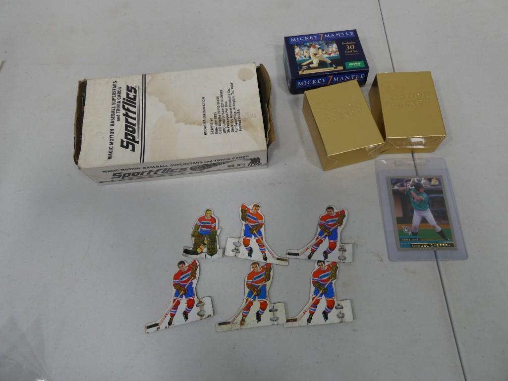 Misc. Sports Lot including Metal Hockey Game Players, Mickey Mantle Card Set, etc. (1 of 5)