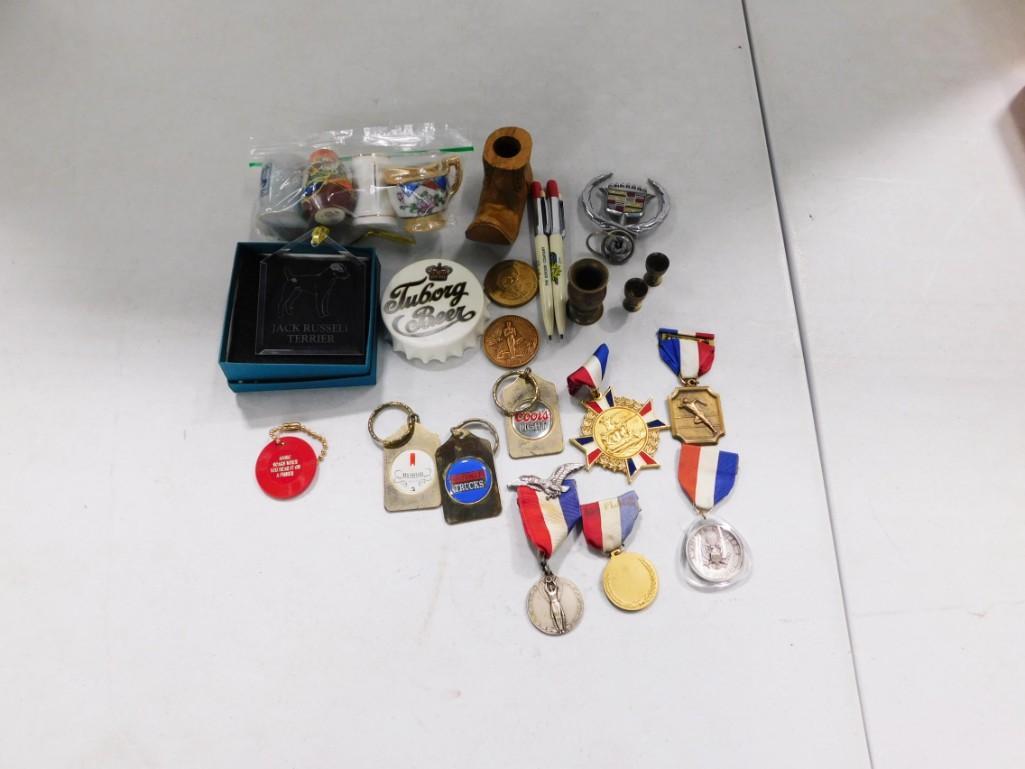 Smalls Lot incl Medals, Hood Ornament, Key Chains, etc (1 of 5)