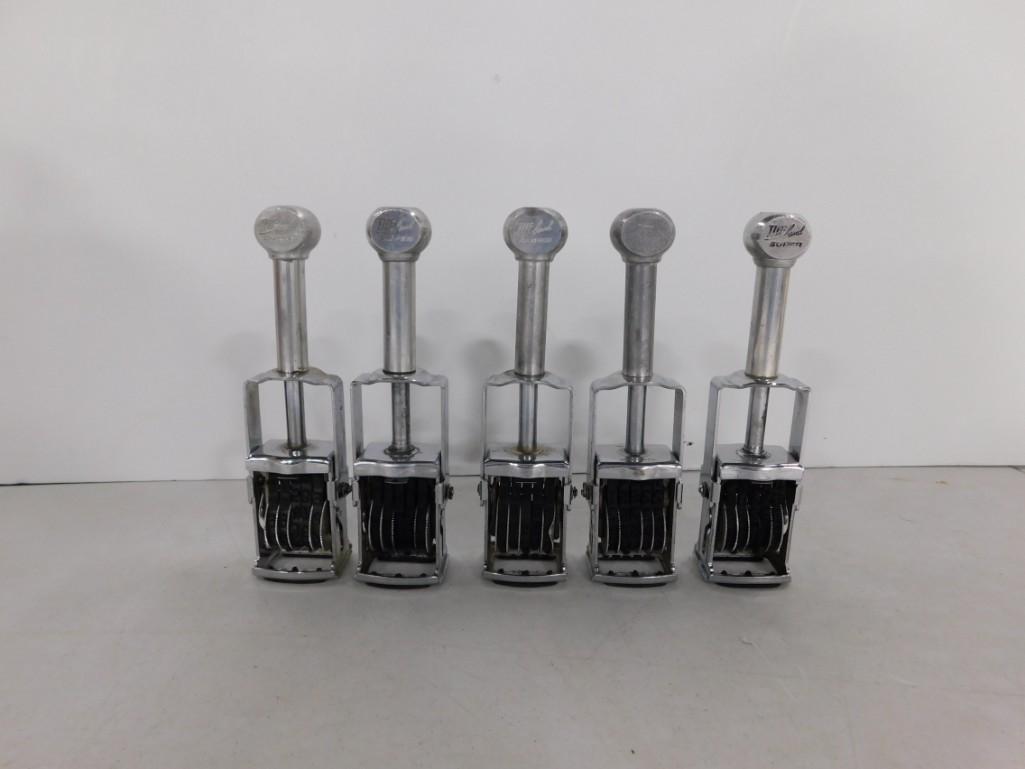 Lot of 5 Vintage Librarian Date Stampers (1 of 5)