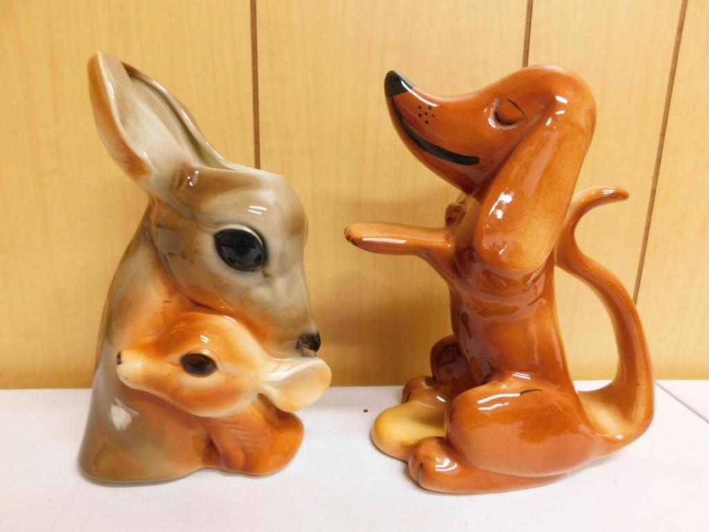 Vintage Animal Vases incl Royal Copley Head Vase Planter and 1950s Dog Dresser Caddy Frank & Meyer (1 of 9)