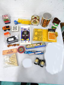 Small Toys Lot incl Tootsietoy Aircraft Carrier, Tomy Electronic Pinball, Six Million Dollar Man Puz (1 of 10)
