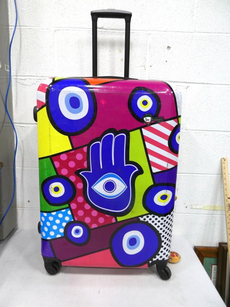 M by Mia Toro Unique Artsy Wheeled Suitcase Designed in Italy (1 of 8)