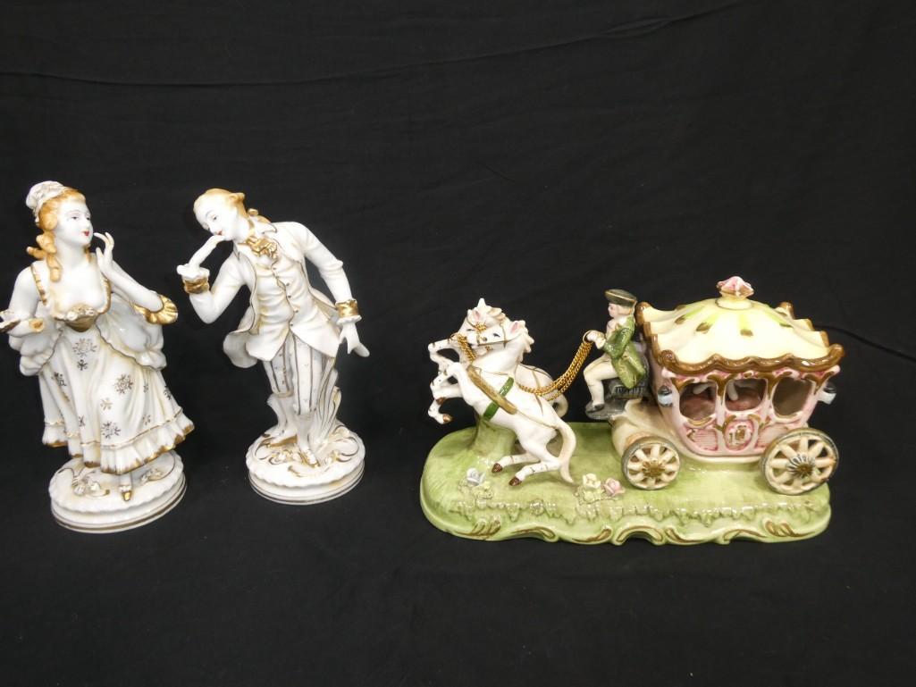 Figurine Lot including Horses and Carriage, Man and Woman (1 of 12)