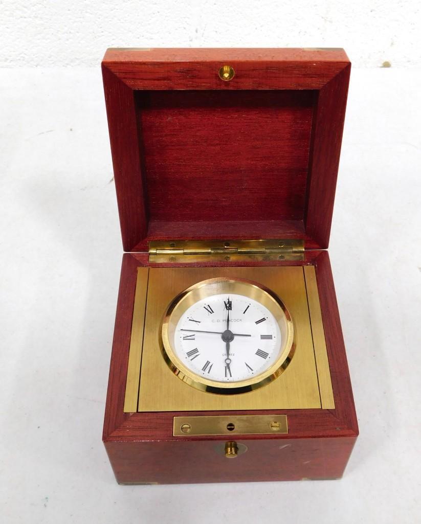 C.D. Peacock Marine Chronometer Clock in Wood Box (1 of 5)