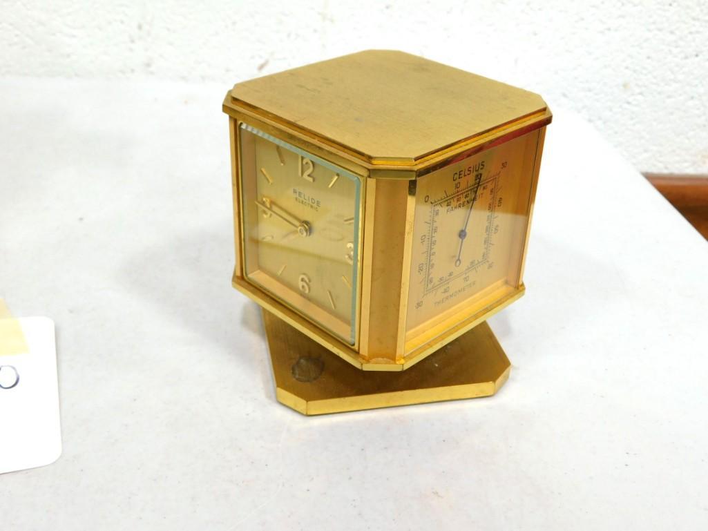Vintage Relide Swiss Weather Station - Brass Clock Barometer Thermometer Hygrometer (1 of 5)