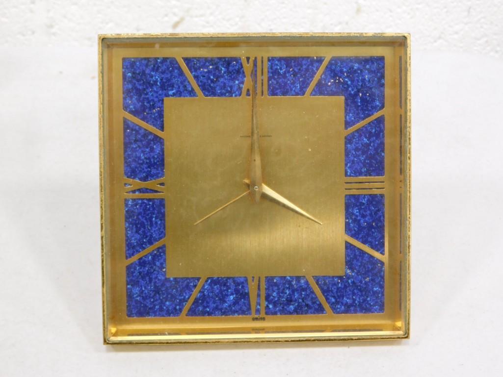 Marshall Field & Co Brass Clock with Lapis Lazuli Inlay (1 of 5)