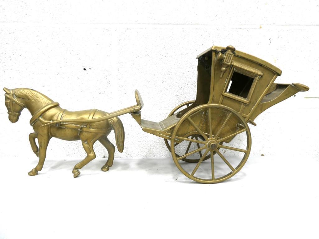 Brass Horse and Carriage: Vintage Brass Horse and Carriage