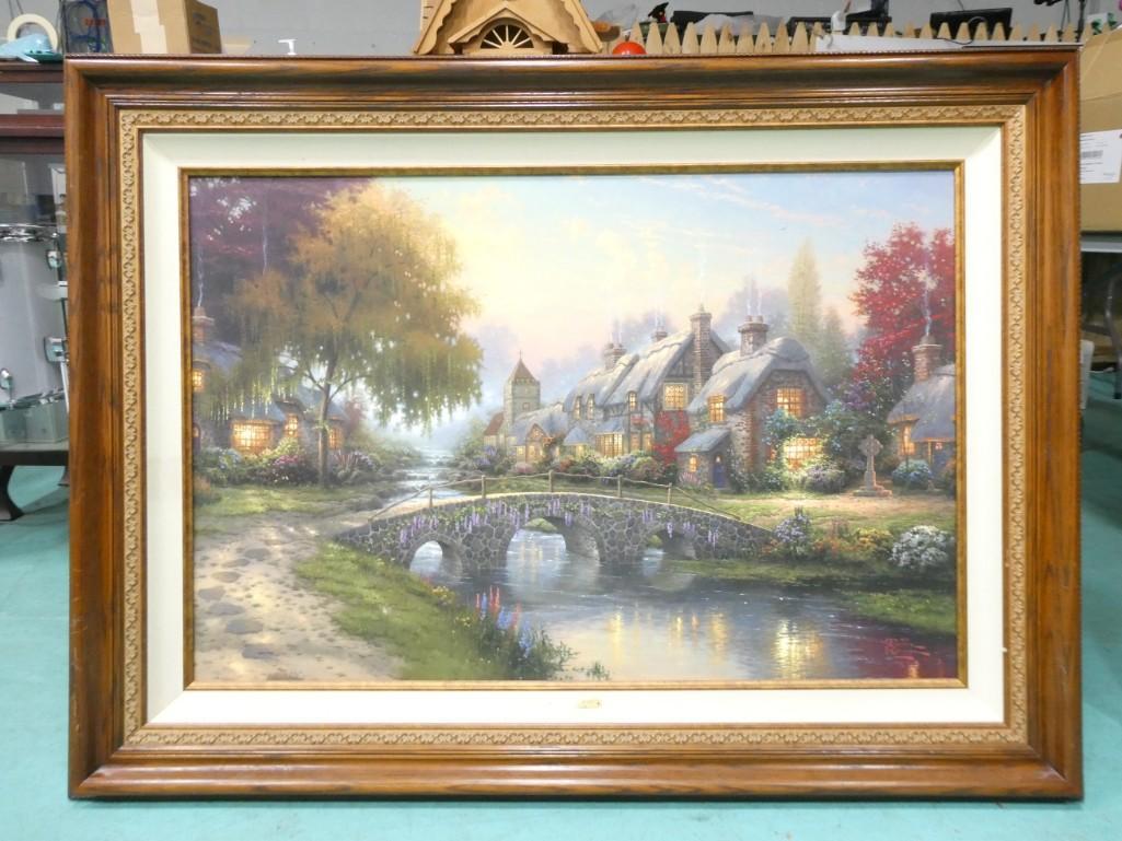 Thomas Kinkade "Cobblestone Bridge" Framed Numbered Lithograph 2203/2950 (1 of 9)