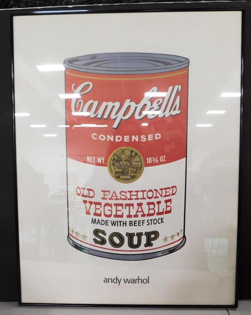 Andy Warhol Campbell's Old Fashioned Vegetable Soup Can Print Framed (1 of 6)