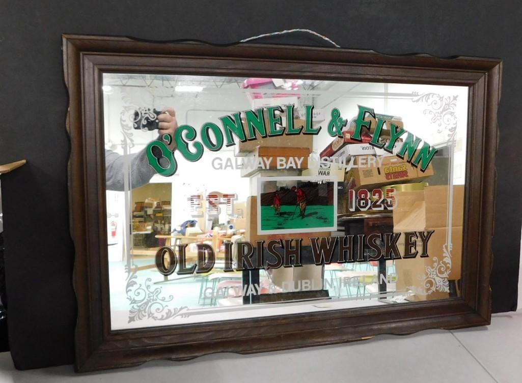 O'Connell & Flynn Old Irish Whiskey Framed Bar Mirror (1 of 5)