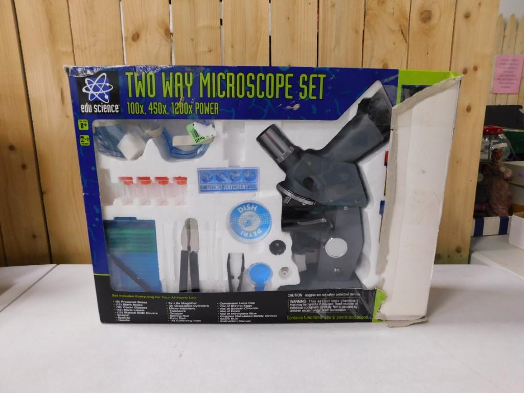 Two Way Microscope Set Edu Science 100x, 450x, 1200x Power (1 of 3)