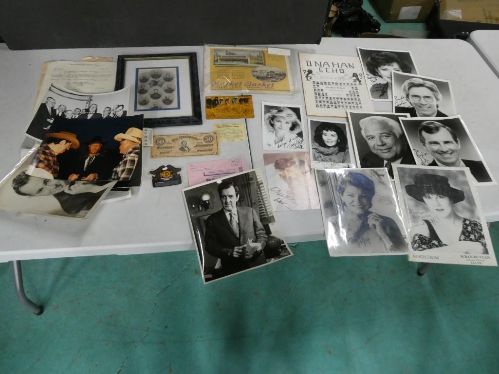 Misc. Ephemera Lot including TV personality Autographs (No COAs) (1 of 8)