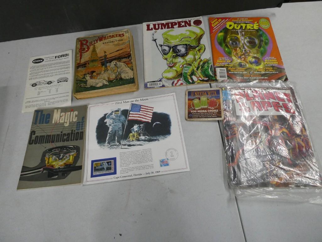 Misc. Ephemera Lot including First Man on Moon Stamp, Planet of the Apes Magazine (1 of 5)