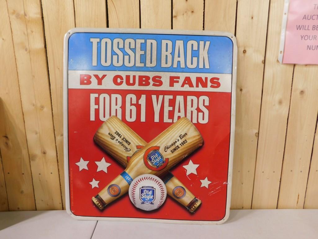 Metal Chicago Cubs Old Style Beer Sign (1 of 3)