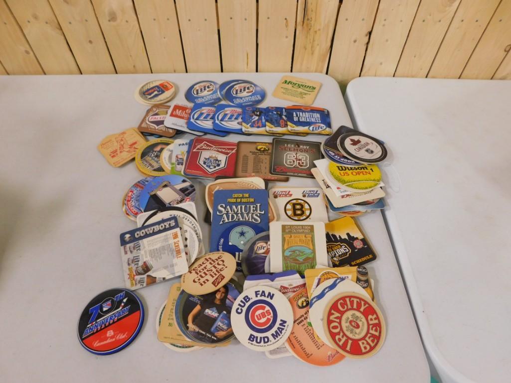 Lot of Coasters incl Iron City Beer, Schlitz, Falstaff, Morgan's, Molson, etc: Lot of Coasters incl Iron City Beer, Schlitz, Falstaff, Morgan's, Molson, etc