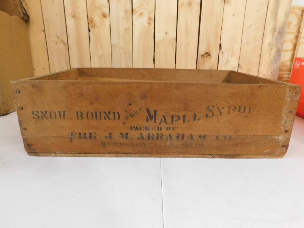 Vintage Snow Bound Maple Syrup Wood Crate (1 of 4)