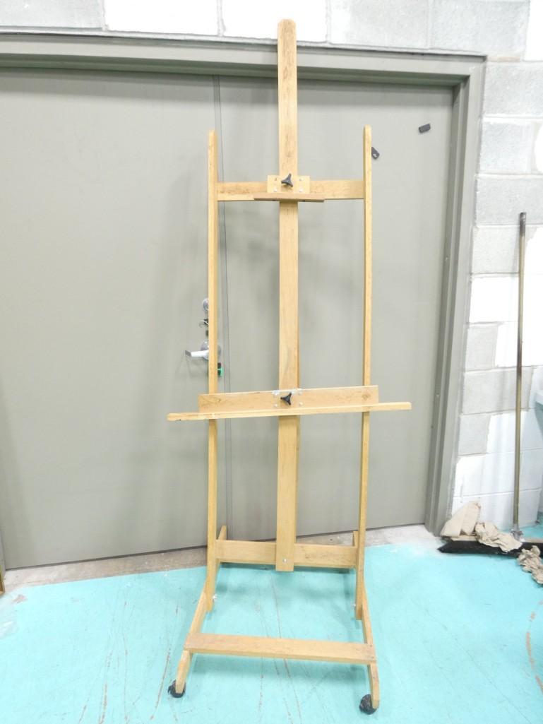 Large Wooden professional Art Easel with wheels (1 of 6)