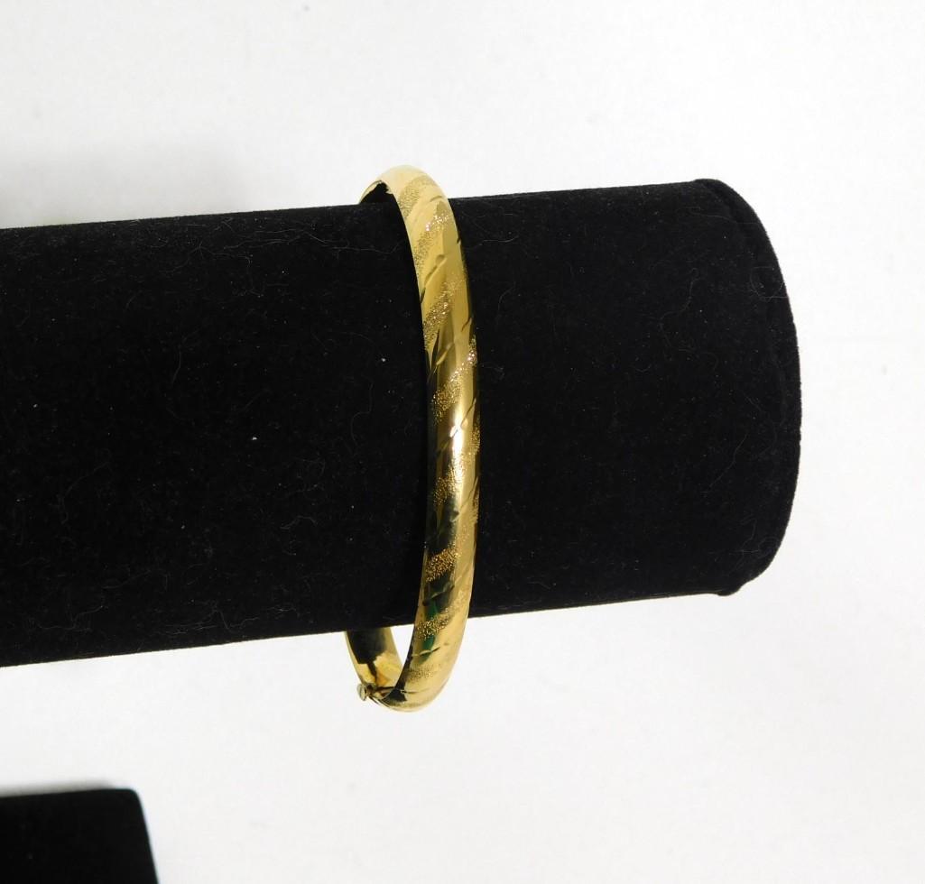 14K Gold Bangle Bracelet EternaGold Hinged Bangle Made in Costa Rica (1 of 8)