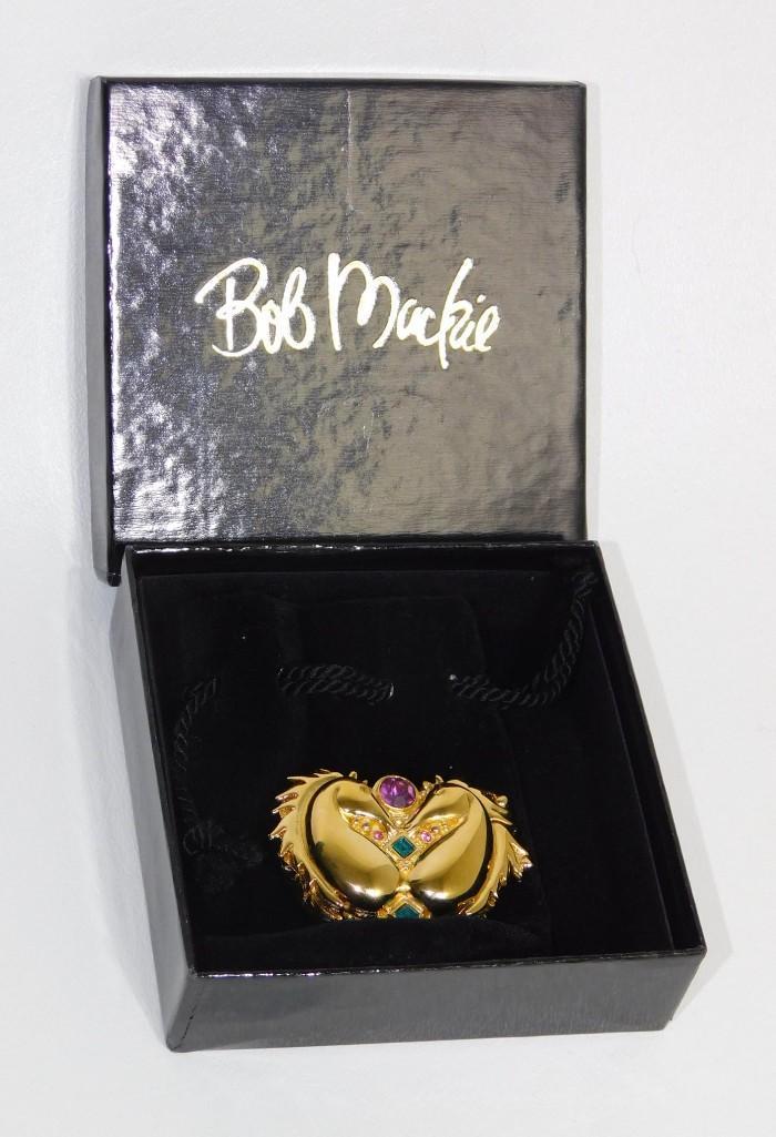 Bob Mackie Horse Trinket or Pill Box: Bob Mackie 2 Horse Heads Trinket or Pill Box Note: quarter is shown for size and is not included