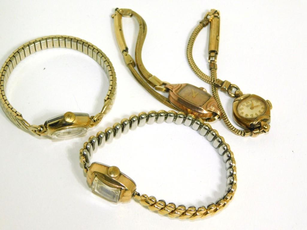 4 Vintage Watches: 4 Vintage Watches including Gruen, Elgin, Waltham, Clifford 17 Jewels Condition; untested