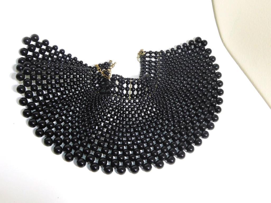 Black Beaded Collar Necklace (1 of 3)