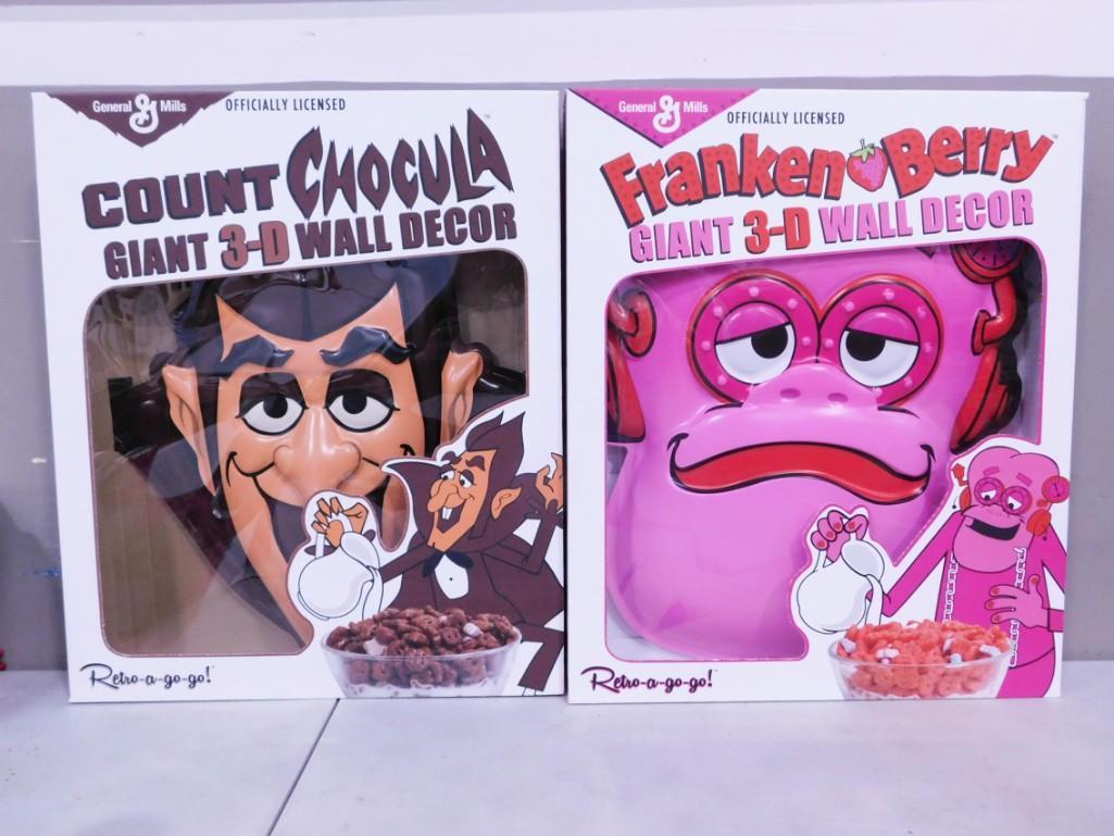 Huge Count Chocula and Franken Berry 3-D Wall Hangings New in Boxes (1 of 7)