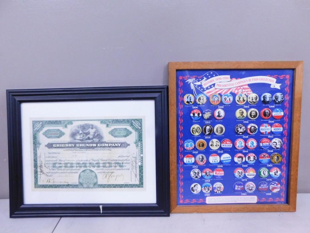 Presidential Campaign Button Replicas and a Grigsby-Grundow Sock Certificate (1 of 6)