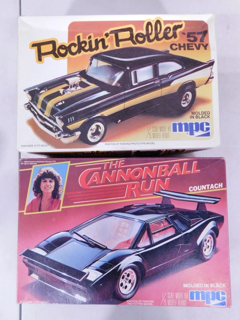 2 Model Car Kits incl Rockin Roller '57 Chevy and The Cannonball Run Countach (1 of 4)