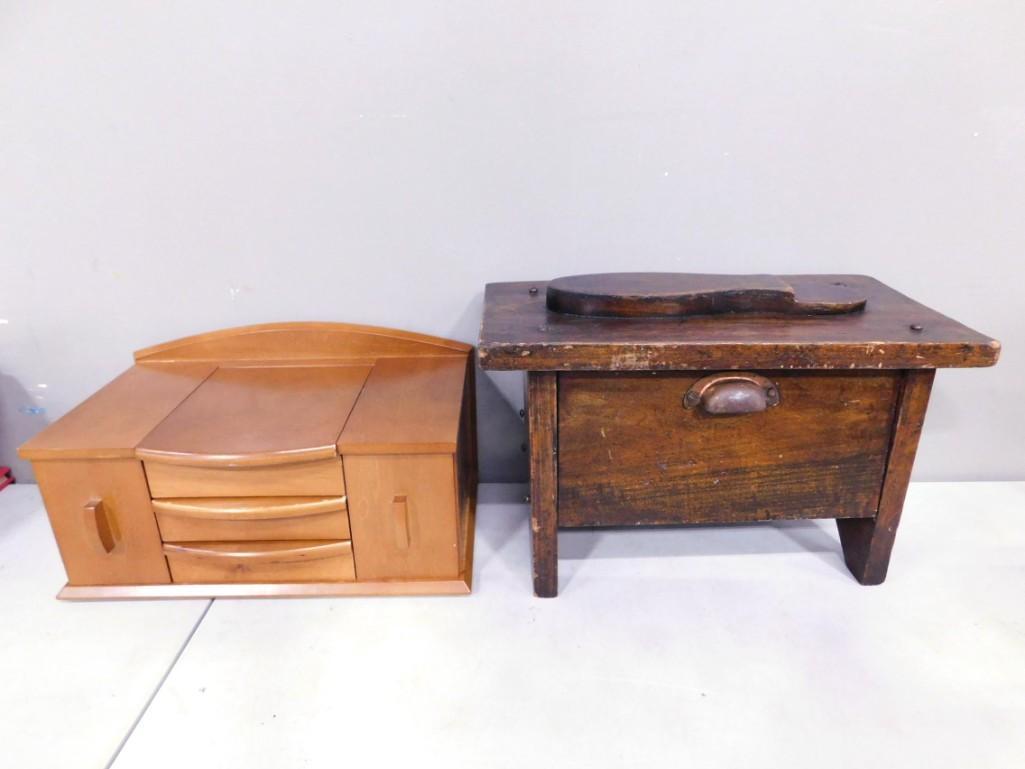 Vintage Shoe Shine Box and a Jewelry Box (1 of 6)