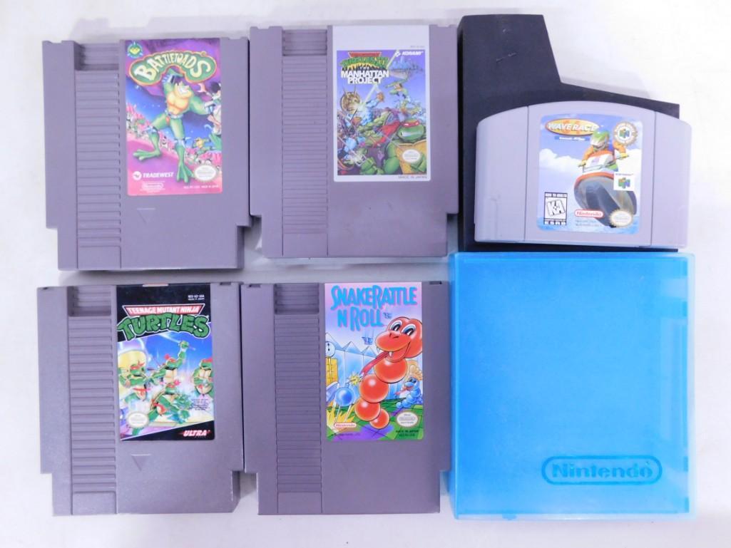 Nintendo Games incl Battletoads, Teenage Mutant Ninja Turtles, Snake Rattle N Roll, (1 of 4)