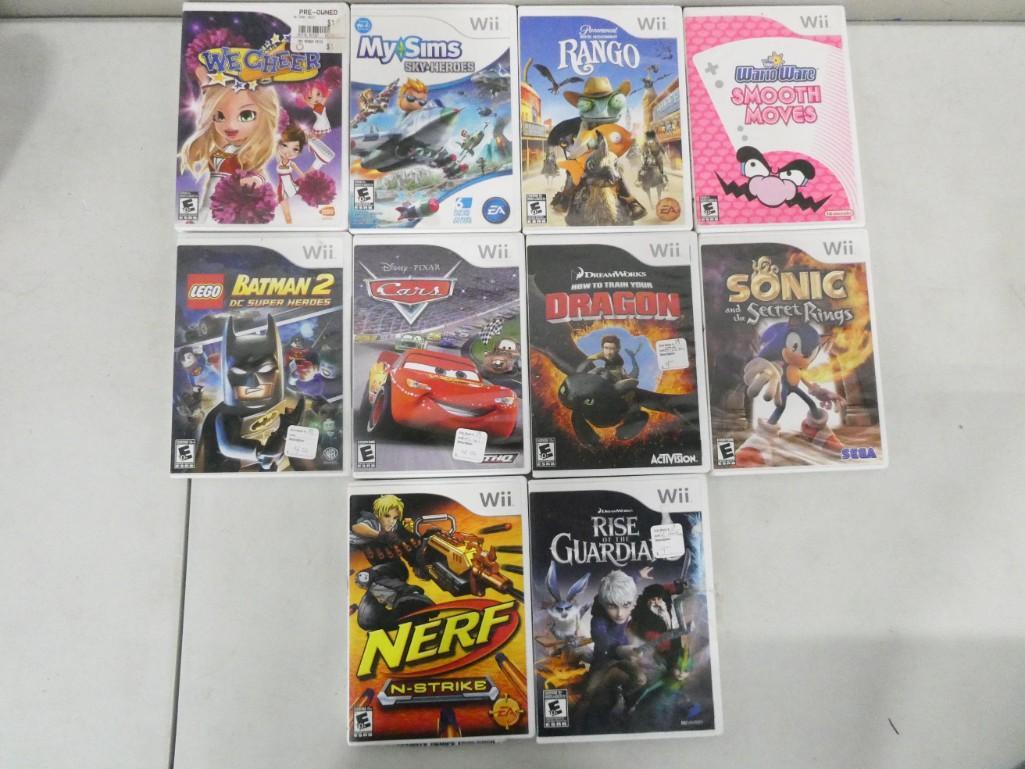 10 Nintendo Wii Video Games incl Wario Ware Smooth Moves, Rango, Rise of the Guardians, (1 of 4)