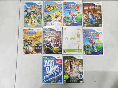 10 Nintendo Wii Video Games incl Super Mario Galaxy 2, Super Smash Bros Brawl,: 10 Nintendo Wii Video Games incl Super Mario Galaxy 2, Super Smash Bros Brawl, Disney The Princess and the Frog, Lego Harry Potter, Just Dance Summer Party, Skylanders Super Chargers Racing, Academy o