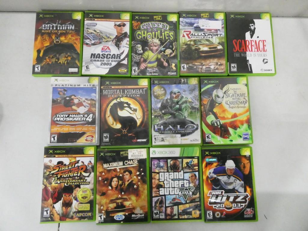 12 Xbox Video Games incl Grabbed by the Goulies, Scarface the World is Yours, Rallisport Challenge,: 12 Xbox Video Games incl Grabbed by the Goulies, Scarface the World is Yours, Rallisport Challenge, The Nightmare Before Christmas Oogie's Revenge, Maximum Chase, etc Condition: untested