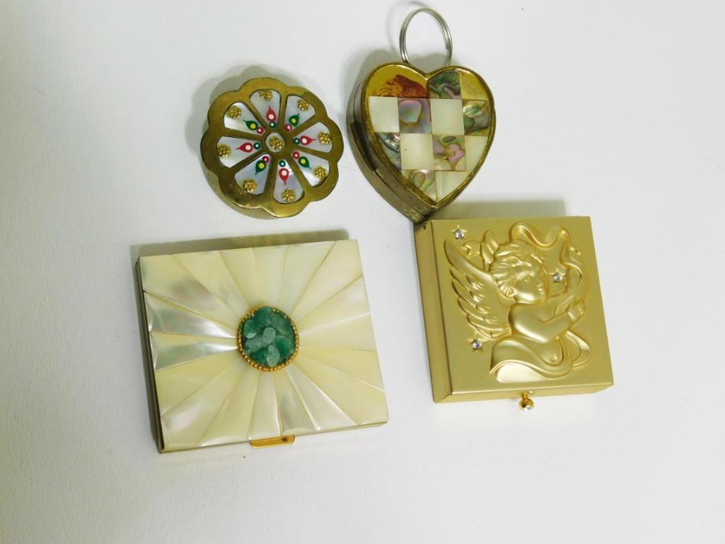 Compacts and Pill Boxes incl Vintage Schildkraut with Genuine Mother of Pearl (1 of 6)