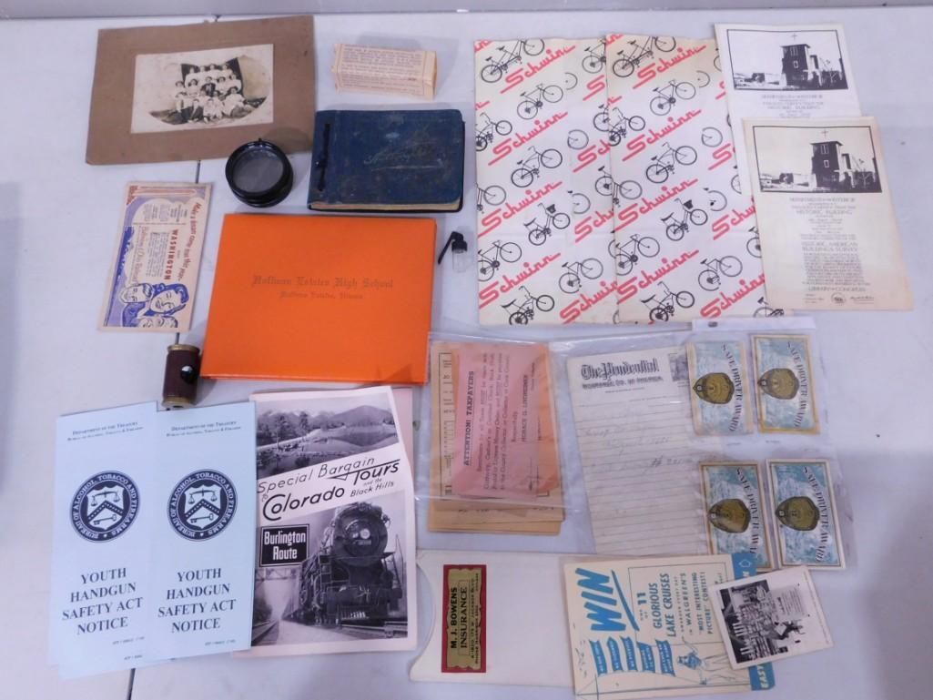 Lot of Vintage Ephemera, etc. Including Burlington Route Train Brochure (1 of 4)